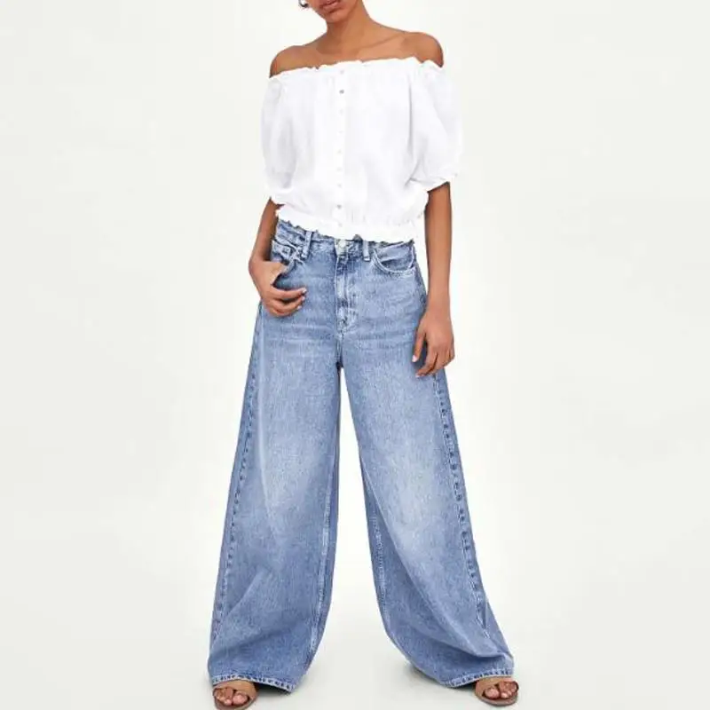 Blusas mujer de moda 2018 Женские топы и блузки белая рубашка с вырезом лодочкой корейские