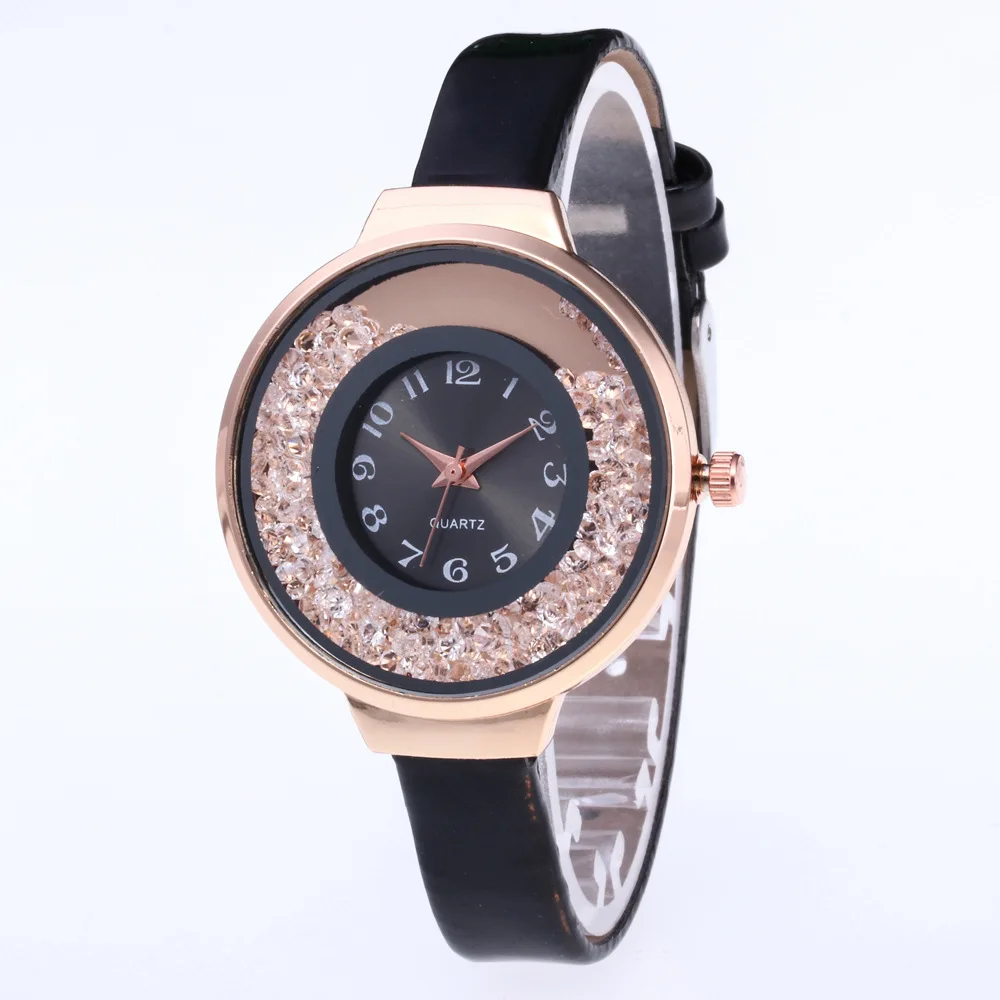 Casual Fashion Woman Leather Band Clock Quicksand Crystal Lady Quartz Watches Dress Luxury Rhinestone Bracelet Women Wrist Watch Casual Fashion Woman Leather Band Clock Quicksand Crystal Lady Quartz Watches Dress Luxury Rhinestone Bracelet Women Wrist Watch