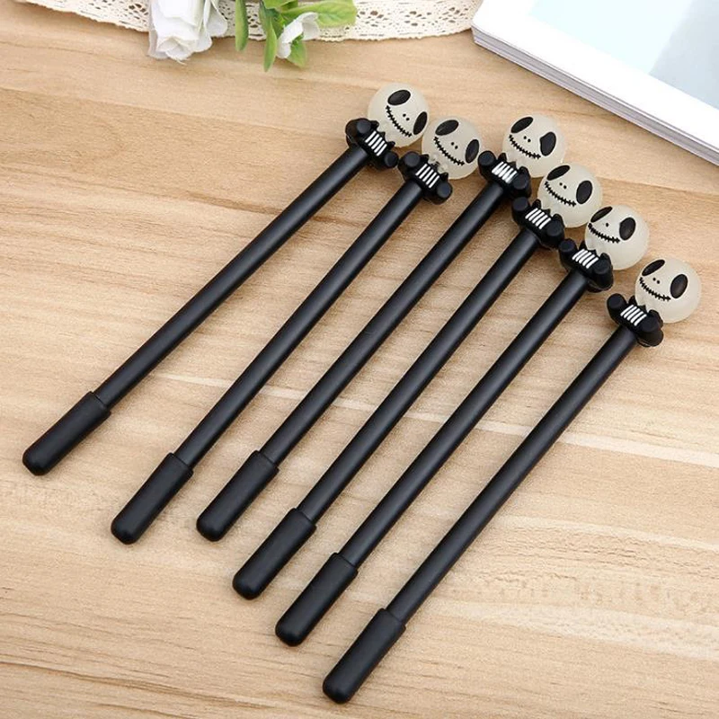 

4 Pcs Hot Sale Creative Skull Gel Pen Material Kawaii Stationery Canetas Escolar School Office Supplies Students Gifts