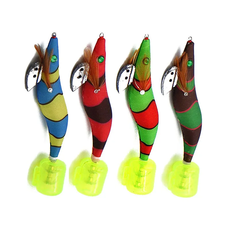 

4Pc/lot Squid Hook Bionic Shrimp Fishing Lures 13.5cm/21g 4 Color Jigs Hook Mixed Squid Fishing Tackle