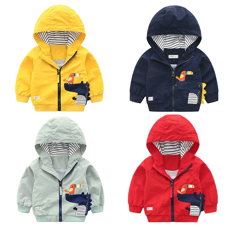 Baby Cartoon Jacket 2019 Autumn Wear Korean Version New Boy Boy Wear Children Hooded Coat Baby Boy Coat  Canvas  Boys  Full