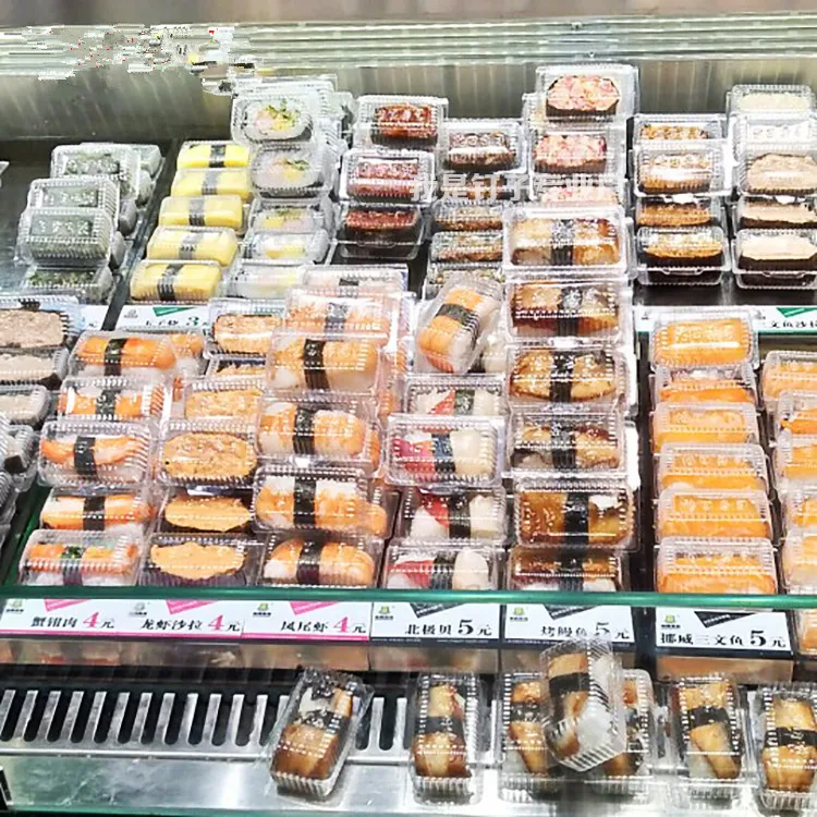 

One-piece self-deduction sushi box Salad packaging boxes Hand-held single-grain sushi box 100PCS