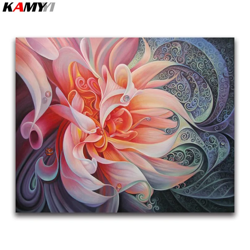 

5d Diy Diamond Painting Cross Stitch Flowers art Full Square Diamond Embroidery Flower Fantasy Diamond Mosaic cartoon floral 04