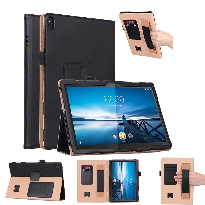 

For Lenovo Tab P10 TB-X705L TB-X705F 10.1" Case Cover For Lenovo Tab M10 TB-X605L Funda Tablet PU Leather Hand Holder Shell