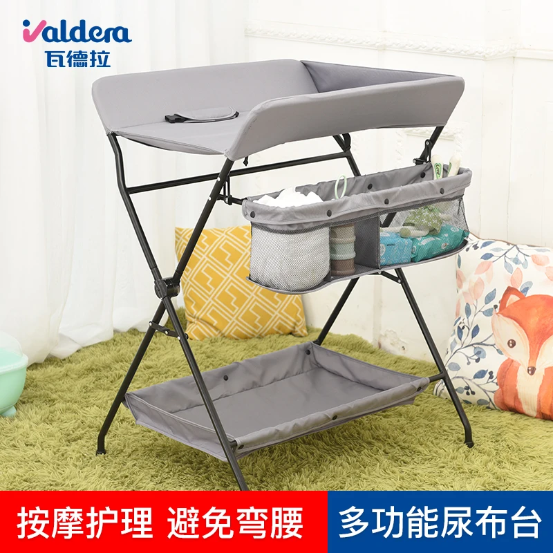 Vader European foldable multi function diaper table with storage rack