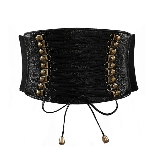 Fashion Elastic wide Belt for Women Bowknot Leather Wrap Around Obi