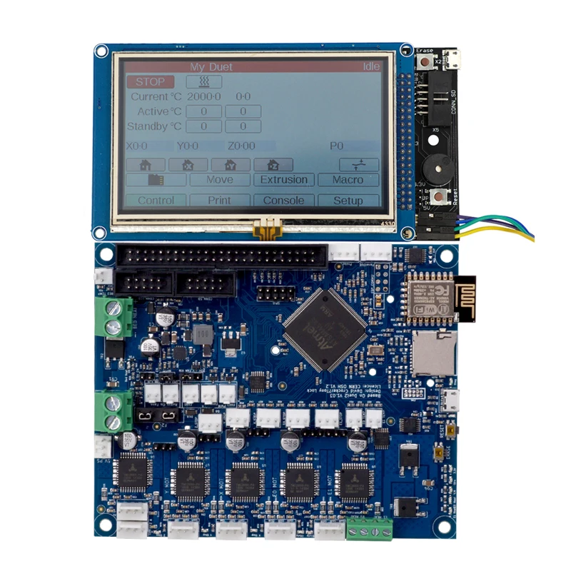 Клонированный Duet 2 Wifi V1.04 DuetWifi Расширенный 32 бит электронный с 4," 5" " PanelDue цветной сенсорный экран контроллер для BLV MGN