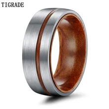 Tigrade 8mm Titanium Wedding Band with Nature Wood Comfort Fit Dome Matte Finish Grooved Promise Ring For Men Women цена Tigrade 8mm Titanium Wedding Band with Nature Wood Comfort Fit Dome Matte Finish Grooved Promise Ring For Men Women цены онлайн