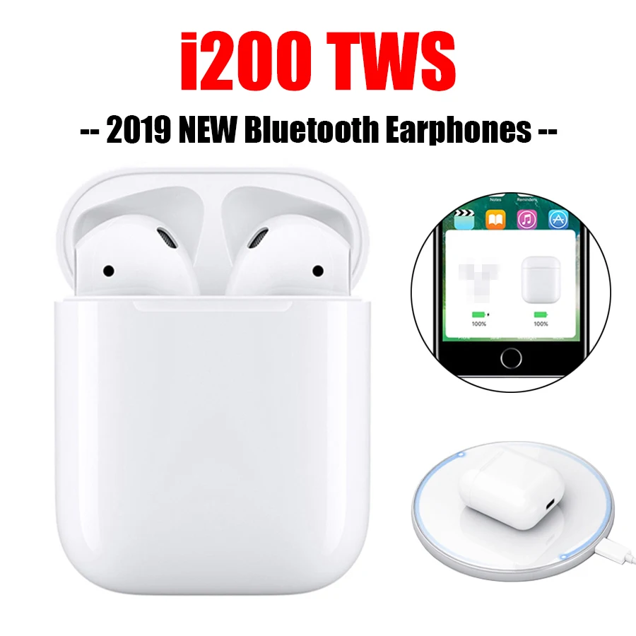 

BUYFUN i200 tws Bluetooth Earphones Wireless Charging Pop Up Touch Hifi Sport Earbuds i200tws Not 1:1 Replica i100 i80 tws i30