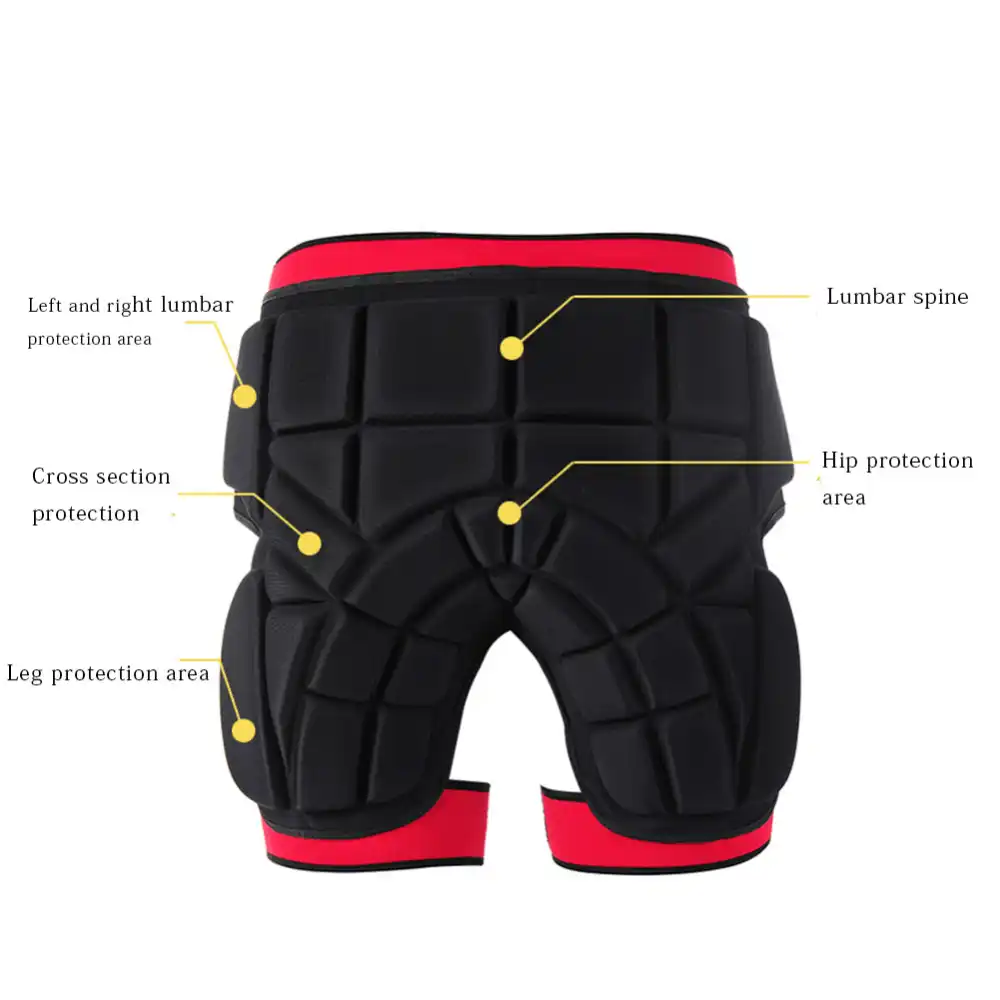 Pantalon de Protection pour Hanches Hanches de Protection Shorts rembourr/és en EVA Un Coussin de Protection Amovible pour Coussin de Skateboard,Noir
