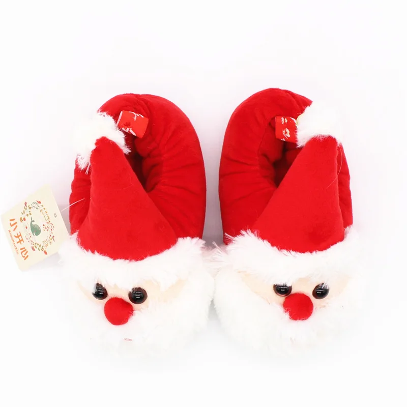 XiaoKaiXin/зимние теплые плюшевые тапочки Санты с рисунками из мультфильмов, женские/мужские/Детские домашние тапочки в рождественском стиле, рождественские подарки