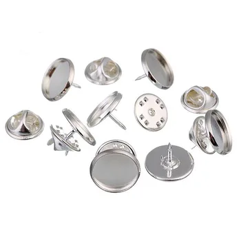 

LOULEUR 20pcs 12mm 14mm 16mm 18mm 20mm Round Brooch Tray Base Back Blank Cufflink Base Settings Tie Tack Pins for Diy Jewelry