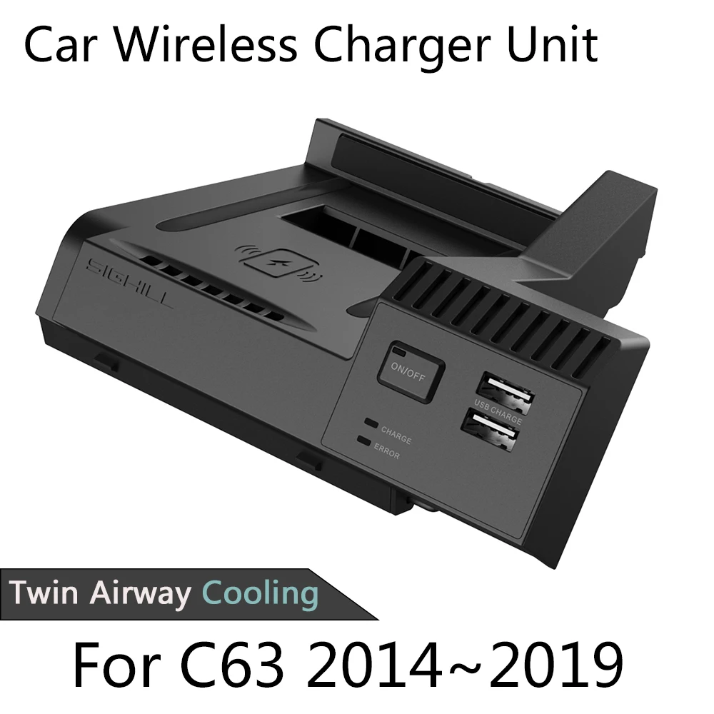 10W Wireless Charger For Mercedes Benz C63 2014~2019 Car Charging Qi iphone Android Phone Plug and plag Accessories | Автомобили и