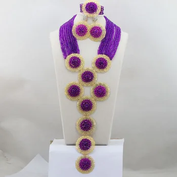 

Luxury Purple Mix Golden Jewelry Set Party Costume Jewelry Sets Wholesale Free Shippinghx212