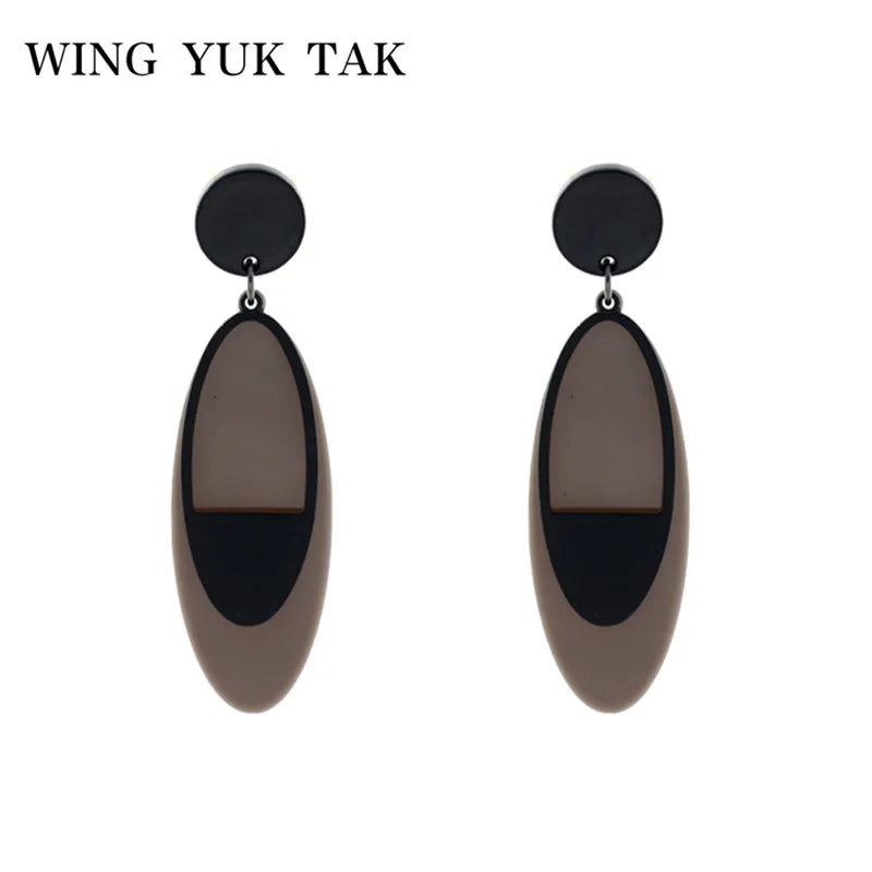 Черные Подвесные серьги wing OK tak Модные женские ювелирные изделия акриловые в