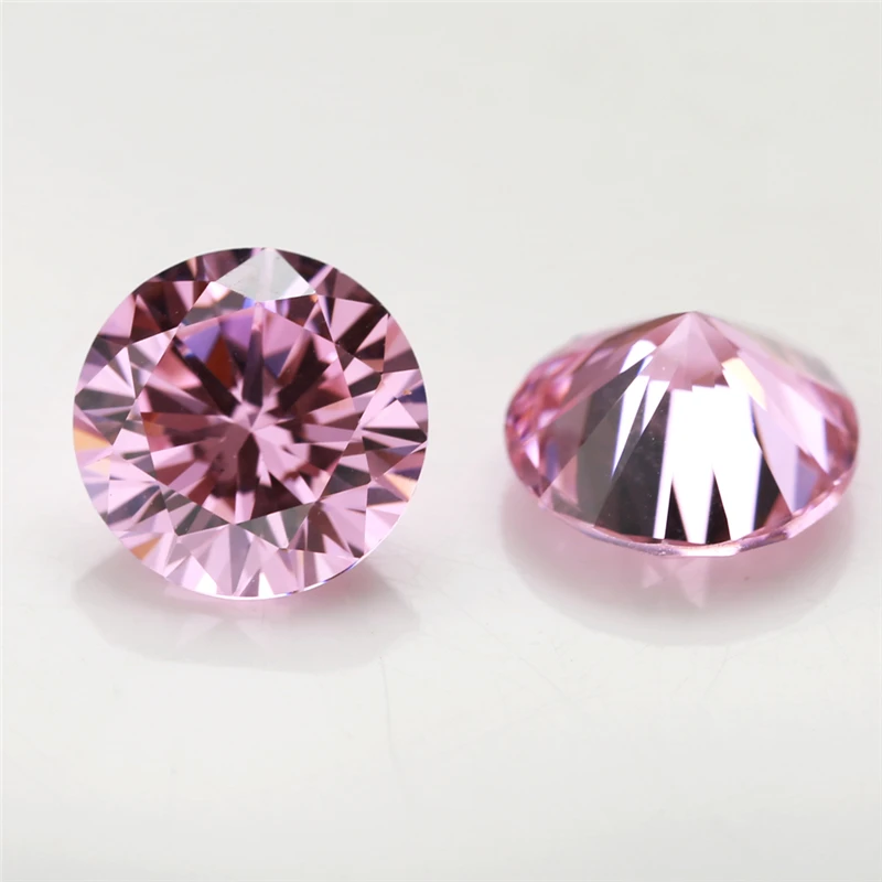 

500PCS 0.8mm~4.0mm Round Brilliant Cut Loose CZ Stone Pink Color AAAAA Cubic zirconia Synthetic Gems For Jewelry DIY Stone