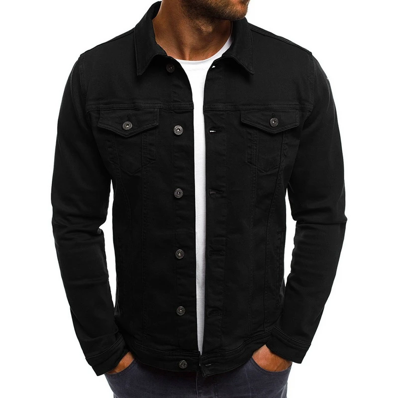

Laamei 2019 Men's Denim Jacket High Quality Fashion Jeans Jackets Slim Casual Streetwear Vintage Men Jean Clothing Plus Size