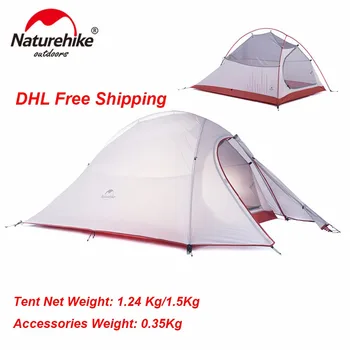 

Ultralight Camp Tents with Mat 2 Person With Footprint Tent 20D Silicone or 210T Plaid Fabric Tent Double layer Camping Tent