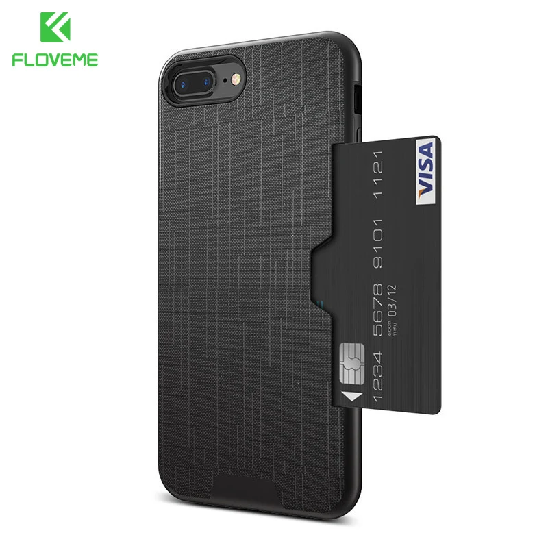 FLOVEME Card Slot Phone Case For iPhone 7 Luxury Wallet Mobile Accessories For iPhone 8 6 6s 7 ...