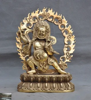 

christmas Tibet Buddhism Bronze Dorje Vajra phurpa Mahakala Buddha Statue halloween