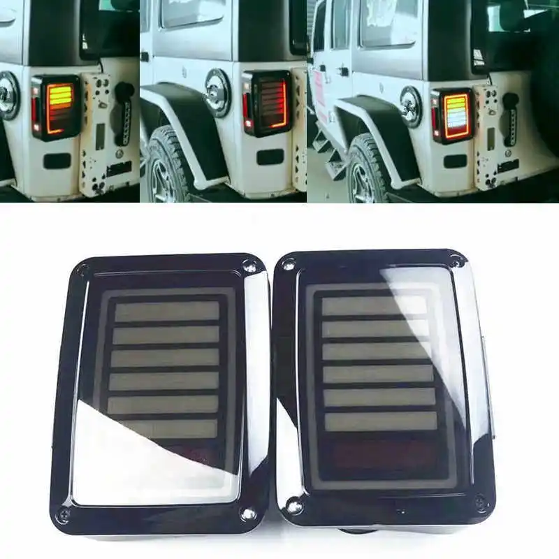  brake turn signal LED Tail Lights Lamp Rear Assemblies for Jeep Wrangler JK 2&4 Door 2007-2017