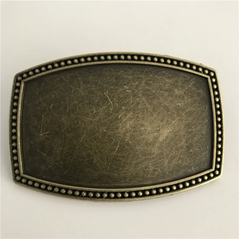 

Retail New High Quality Rectangle Bronze Blank DIY Cowboys Belt Buckle With Metal Fashion Men Women Buckles Fit 4cm Wideth Belt
