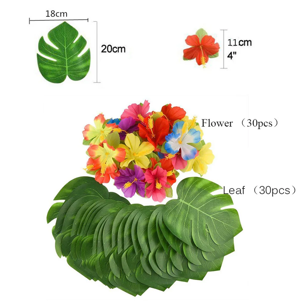 Hawaii Dekoration Petal вечерние пляжные искусственные 60 шт Гавайские Искусственные цветы гибискуса листья в форме Панциря Черепахи вечерние принадлежности