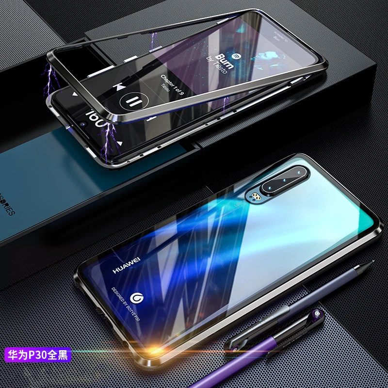 Чехол для Huawei P30 Pro с магнитной адсорбцией алюминиевый металлический бампер ЧПУ
