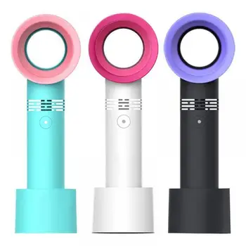 

Handheld Mini Fan USB Bladeless Fan Portable Cooling Fan Summer Cooler No Leaf Ventilator 3 Speed Level LED Indicator