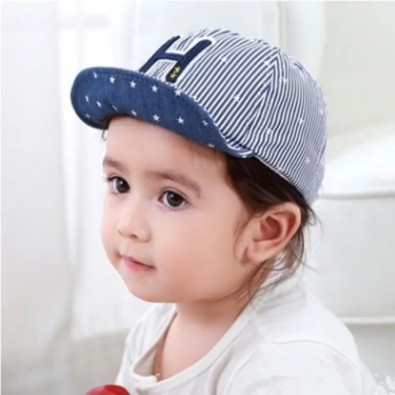 HATGUD TYLZT Brand Sales Cotton Striped H Pattern Baby Baseball Hat