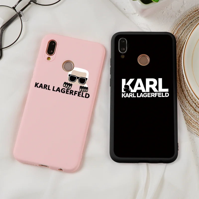 

Fashion Karl Lagerfeld Soft Silicon TPU Matte Case For Huawei P Smart 2019 P20 P30 Pro Plus P8 P9 P10 Lite 2017 Coque Capa Cover
