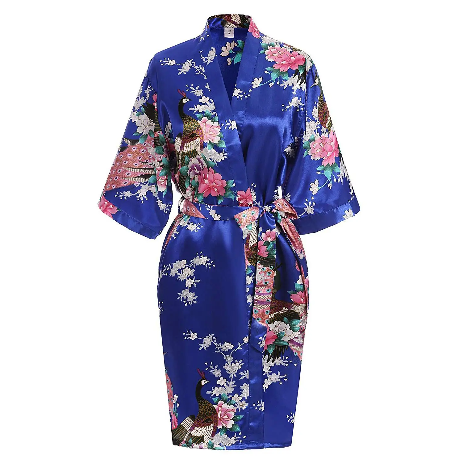 Short Robe 5 Искусственный шелк, атлас, Женский длинный халат, цветочное кимоно, банный халат, повседневная одежда для сна, домашняя одежда размера плюс, халат для невесты, подружки невесты - Цвет: Short Robe 5