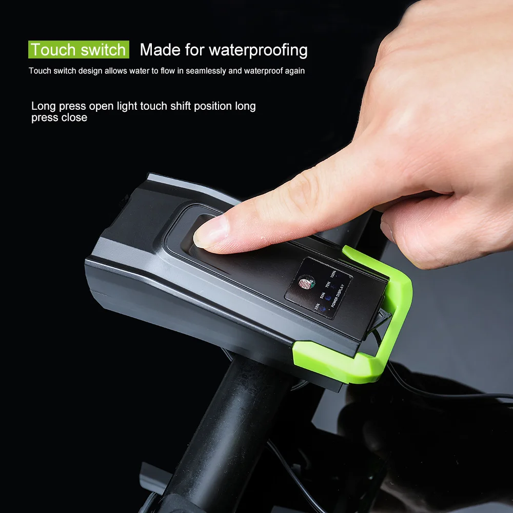 Perfect 4000mAh Induction Bicycle Front Light Set USB Rechargeable Smart Headlight With Horn 15000 Lumens LED Bike Lamp Cycle bike Light 11