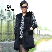 Новые Оригинальные енота меховой жилет Для женщин натуральный пальто с мехом зимняя длинная куртка с мехом енота на заказ Большие размеры F281