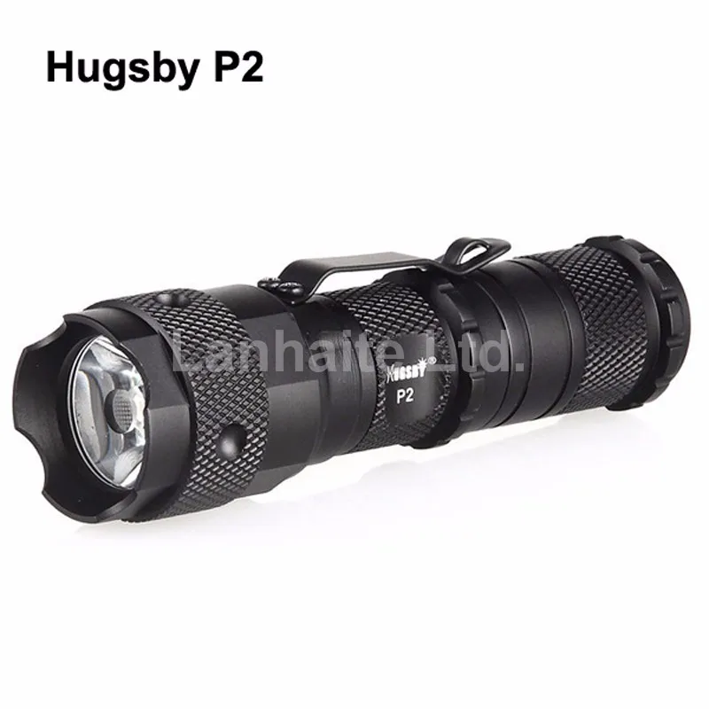 Hugsby P2 Cree XR-E Q5 230 люмен 3-режимный светодиодный фонарик-черный (1xAA/1xCR123/1x16340/1x14500)