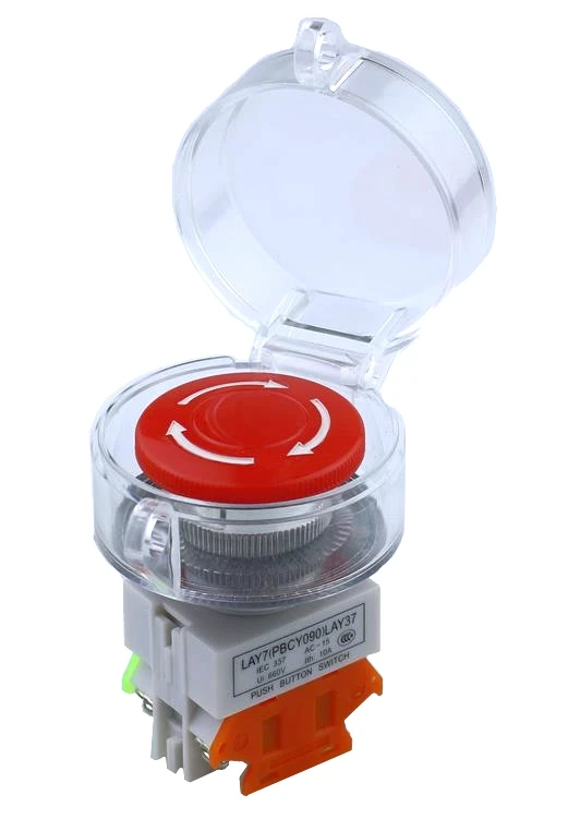 22mm Mushroom Latching Emergency Stop Push Button Switch With