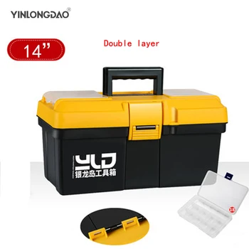 

Hardware Storage Toolbox Household Plastic Large Small Medium Portable Multifunction Maintenance Car Toolbox 14/17/18/20 Inch