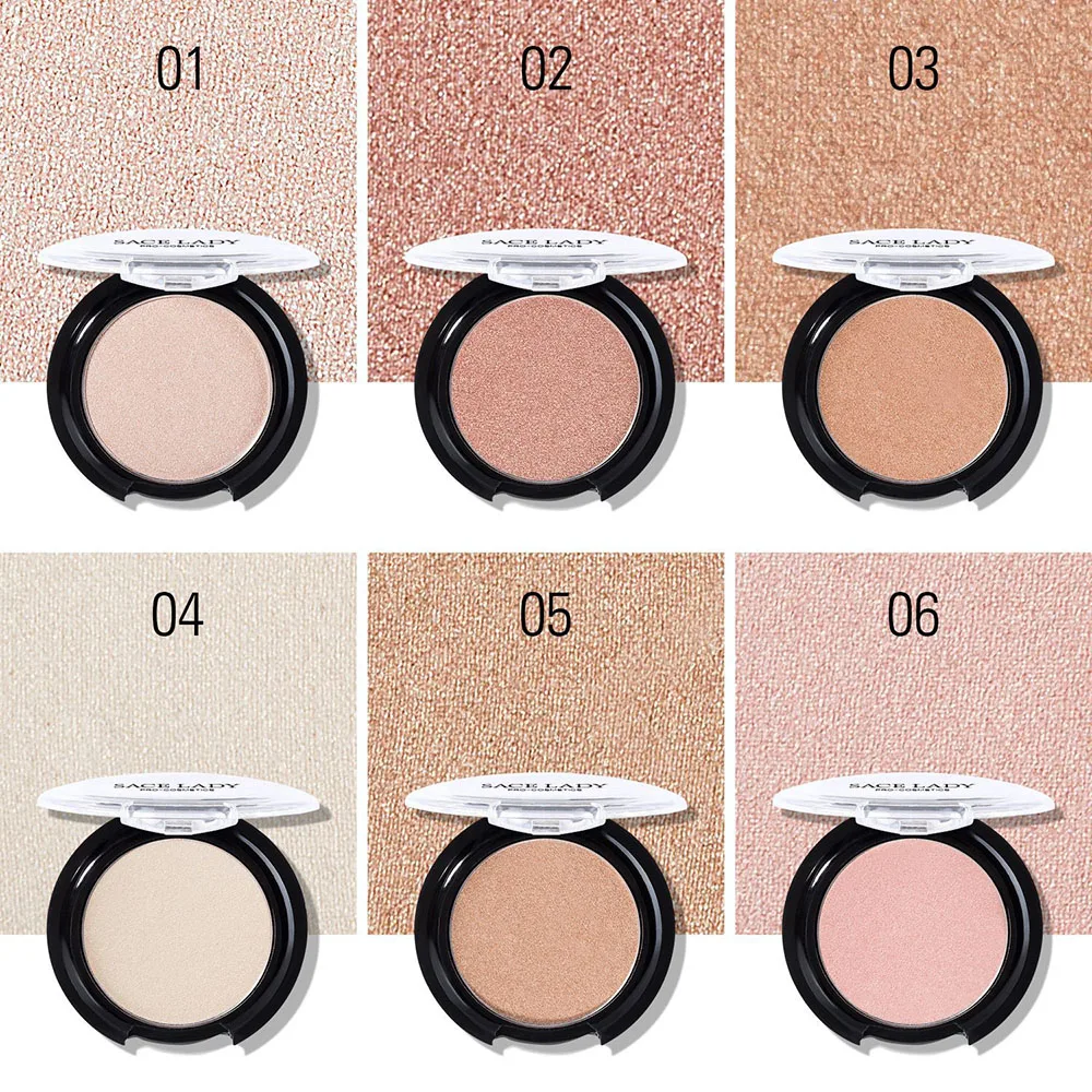 

SACE LADY Highlighter Powder Face Iluminator Makeup Professional Glitter Palette Make Up Glow Kit Brighten Care TSLM1