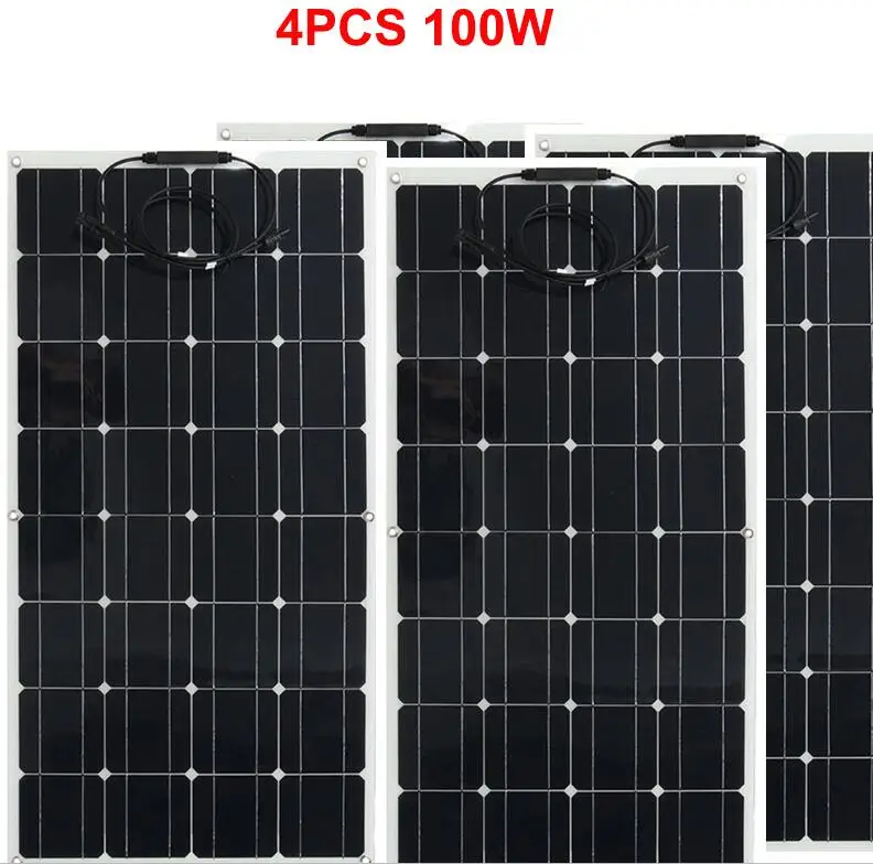 Панели солнечные 200w 12V 24 V, и он имеет высокую эффективность гибкий Панели Солнечные 100 Вт домашние комплекты ночного белья из 2 предметов крепления Системы комплект PV Панель s зарядное устройство