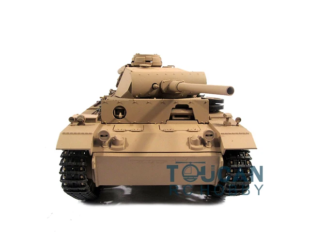 100% Metal Mato 1/16 Panzer III RC Tank Infrared Barrel Recoil Yellow Painted KIT RTR  Model 1223 TH00659 2
