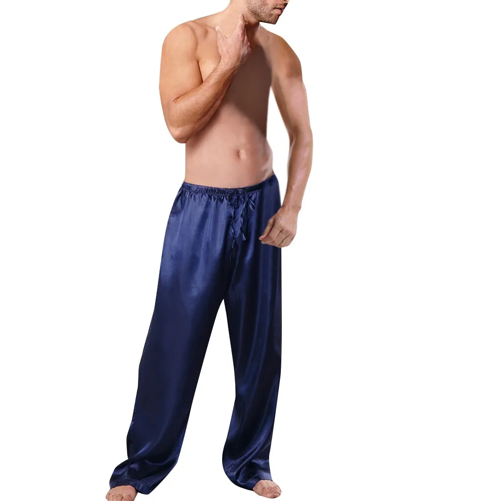 Новинка 2019, Мужские штаны для отдыха, атласная Мужская одежда для сна, белье, штаны для сна, штаны для ежедневной носки, пижама, сексуальное