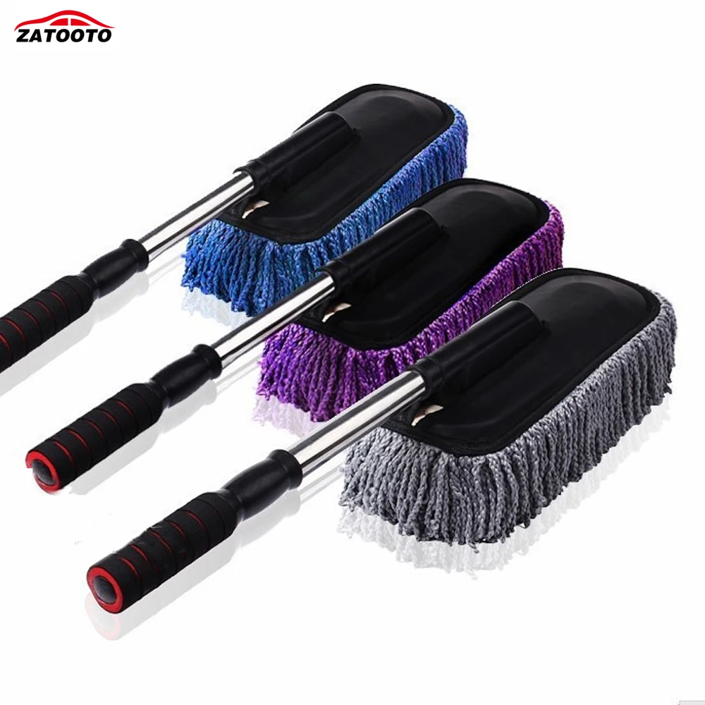 Cepillos microfibra para lavado de coches, herramientas de cuidado mopa de cera, mango largo, escalable, limpieza de ventanas automática|car wash brush|microfiber car wash brushmicrofiber car AliExpress
