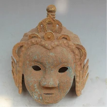 Античная armour Коллекционная Китайский Воюющих государств бронзовая старая Военная Боевая маски под шлем