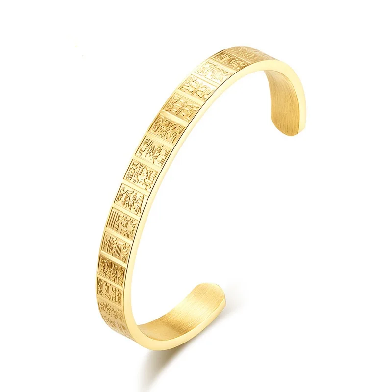 

Titanium steel bracelet, Taoist taiyi gold charm bracelet, vintage men's bracelet, rose gold bracelet, fashion jewelry wholesale