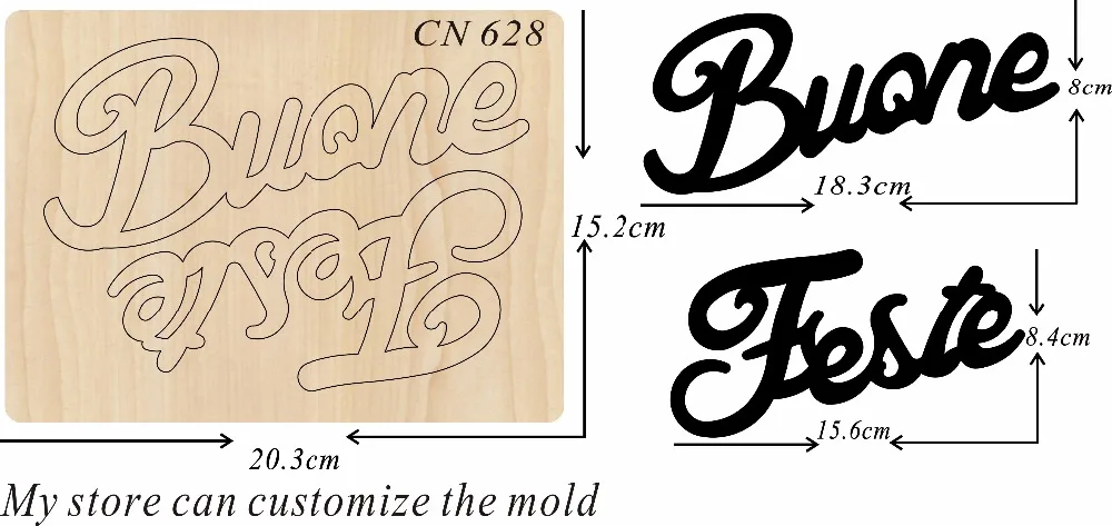 

Letter/2 wood moulds die cut accessories wooden die Regola Acciaio Die Misura