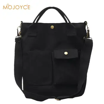 

High Capacity Women Corduroy Tote Ladies Casual Solid Color Shoulder Bag Foldable Reusable Women Shopping Beach Bag Square Tote