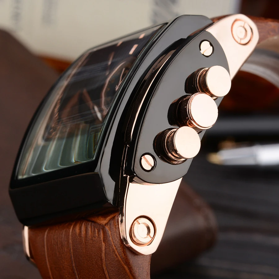 Мужские часы бренда BADACE с кожаным ремешком повседневные квадратные Япония Movt