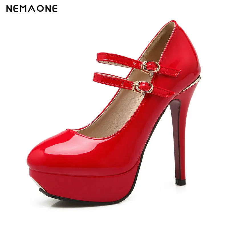 

Fashion Sweet High Heels Shoes 12cm Shallow Women Pumps Wedding Shoes Big Size 34-43 Platform Shoes Large Size 42 43