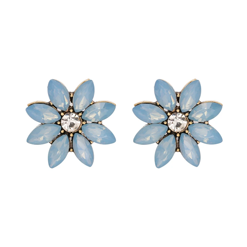 AOTEMAN модные серьги-гвоздики нового дизайна с кристаллами в виде цветов 13 цветов массивные ювелирные изделия для женщин oorbellen