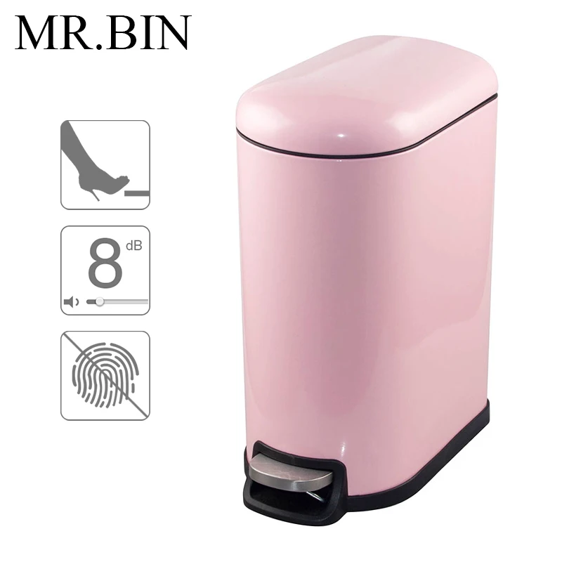 Mr Bin Trash Can Stainless Steel Foot Pedal Pressing Dustbin Home Bin Trash Can Stainless Steel Foot Pedal Pressing Dustbin Home Office Waste Wb Fp005 10l Light Pink In Bins From Garden On Aliexpress